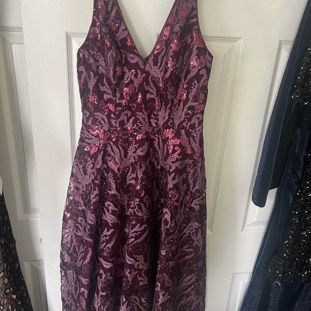 Dress the Population Black Label Elisa Sequin Floral Applique Midi Dress